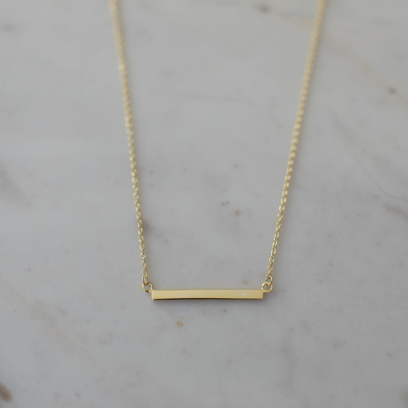 Thin gold bar on sale necklace