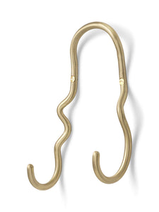 Curvature Double Hook - Brass