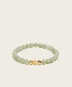 Inner Abundance Bracelet with Rutilated Quartz & Burmese Jade