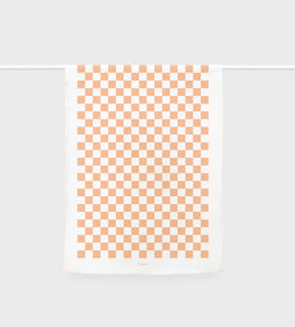 Checkers Peach Tea Towel