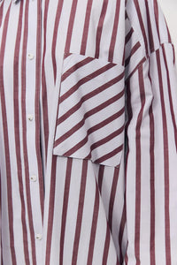 Oversized Viv Shirt | Blue Lavender Stripe