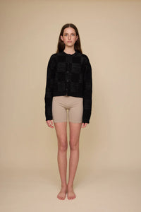 Squares Cardi |Black Sparkle