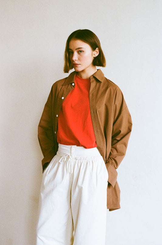 Boundary Double Layer Barrel Pant | Cream