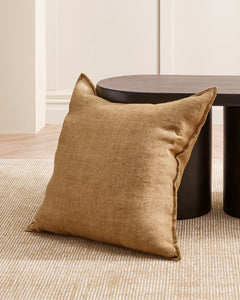 Flaxmill Cushion Feather Filled - Fenugreek 60 x 60cm