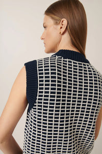 Grid Vest | Navy