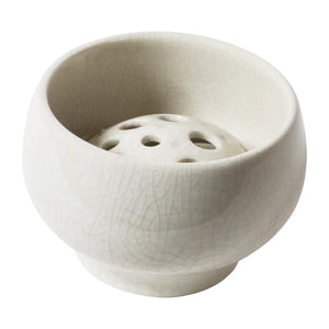 Ikebana Vase - White Crackle