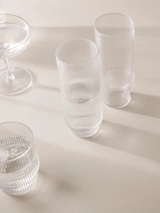 Ripple Long Drink Glasses - Clear