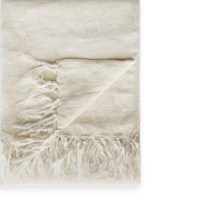 Indira 100% Cotton Linen Throw - Almond 130 x 170cm by Furtex | City Hall