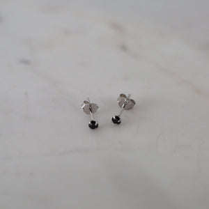 Mini Rock Studs Black - Silver by Sophie | City Hall