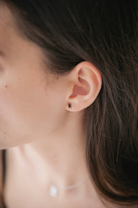 You Rock Rectangular Studs Black - Gold by Sophie | City Hall